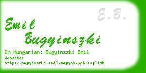 emil bugyinszki business card